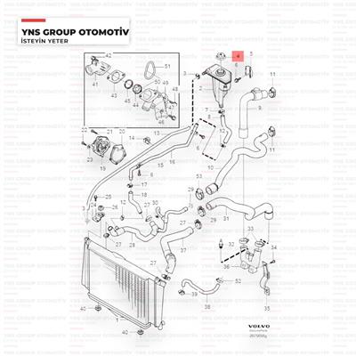 Volvo 850 960 C70 S40 98-05 S60 00-10 S80 98-06 V40 V70 95-07 1.8 - 1.9 - 2.0 - 2.4 Radyatör Yedek (Ek) Su Depo Kapağı Swag - 55914775 / 9445462