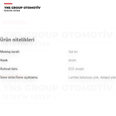 Volvo S40 00-02 V40 00-04 Ön Sinyal Lambası Sol (Krom) Tyc - 30621831
