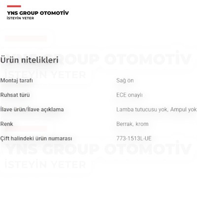 Volvo S40 95-00 V40 95-04 Ön Sinyal Lambası Sağ (Krom) Depo - 7731513rue / 30854654