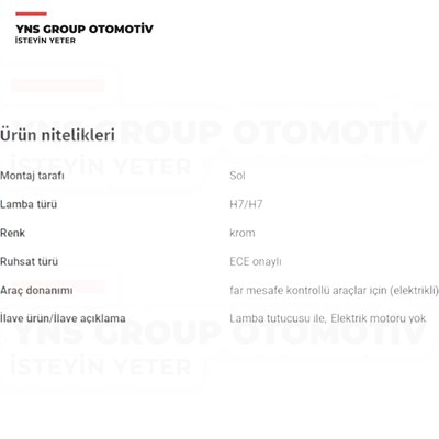 Volvo S40 V40 00-03 Ön Far Sol (Elektrikli - Krom) Tyc - 30899682