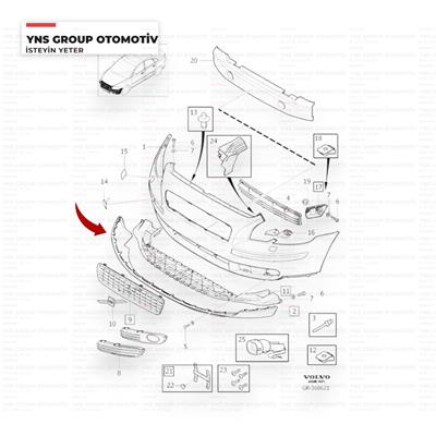 Volvo S40 V50 04-07 Ön Tampon Alt Spoyleri Yns - 30655878 / 30678783