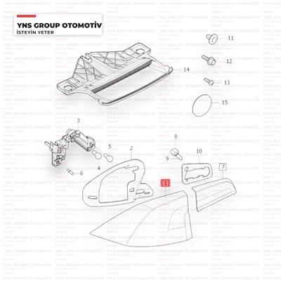 Volvo S60 II 10-18 Dış Stop Sol (Çamurluktaki) Marelli - 714021510701 / 30796267 / 7731940lue