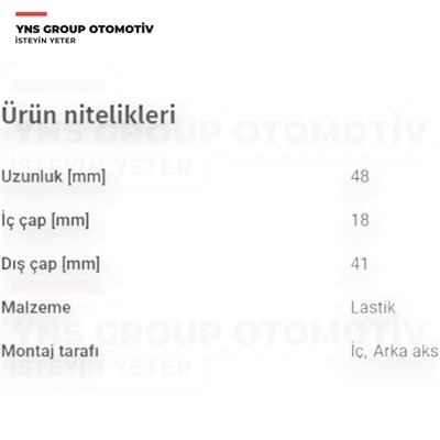Volvo S60 V60 10-18 V70 07-15 S80 06-16 Xc60 10-18 Xc70 07-16 Arka Viraj Demir Orta Lastiği Febi - 106551 / 30748926