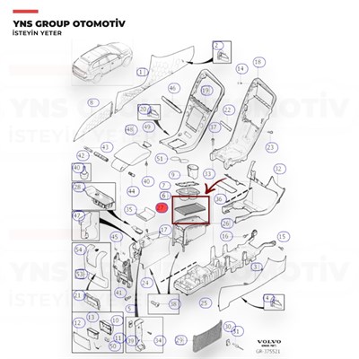 Volvo S60 V60 10-19 Xc60 10-17 Orta Konsol Bardaklık Tutucusu (Bej) Yns - 39868875
