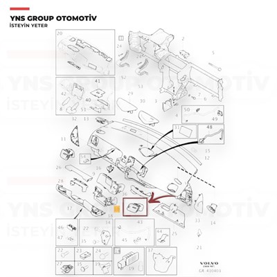Volvo S60 V60 11-19 Kalorifer Havalandırma Üfleme Izgarası Sağ Orjinal - 31393996