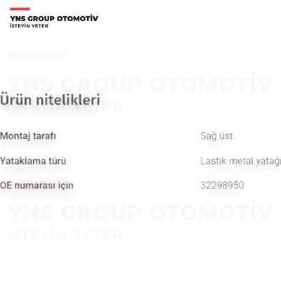 Volvo S60 V60 Xc60 19-22 S90 V90 Xc90 16-21 2.0 cc Benzinli (B4204) Motor Takozu (Kulağı) Üst Sağ Febi - 194879 / 32298950