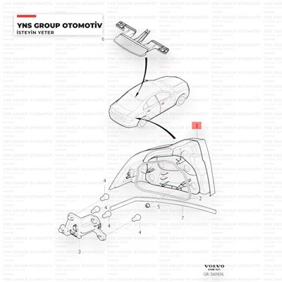 Volvo S80 07-11 Dış Stop Sol Yns - 31213379
