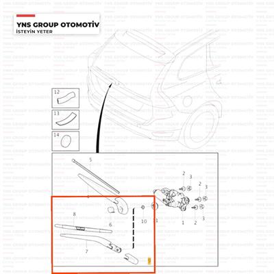 Volvo Xc60 08-17 Arka Silecek (Silgi) Süpürgesi + Kolu (365 mm) Yns - 31333448 / 31333449