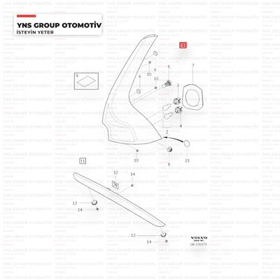 Volvo Xc60 12- Stop Sağ Depo - 7731944rwq