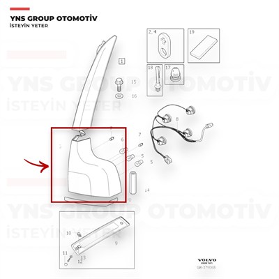 Volvo Xc90 07-11 Arka Stop Lambası Alt Sağ Orjinal - 31213382