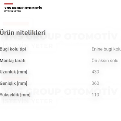 Audi A3 03-12 TT 08-12 Seat Altea Leon Toledo 04-12 Skoda Octavia 05-13 Süperb Yeti 08-15 Vw Caddy Golf Jetta Scirocco Touran 04-15 Salıncak Sağ (Rotilli) Ayd - 10491 / 1k0407152bc