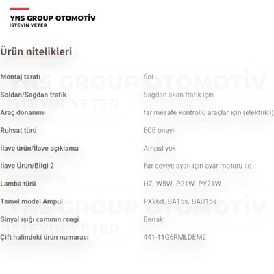 Vw Jetta 10-17 Ön Far Sol (Elektrikli - Motorlu - Siyah) Depo - 44111g6lmldem2 / 5c7941005h