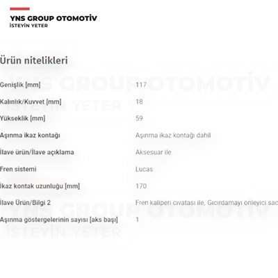 Vw Transporter T5 - T6 - T7 03-26 Arka Fren Balatası Brembo - P85083 / 7h0698451d