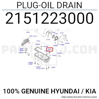 YAĞ KARTER TAPASI PULLU İ20 1,0 1,2 BLUE CERATO BENZİNLİ