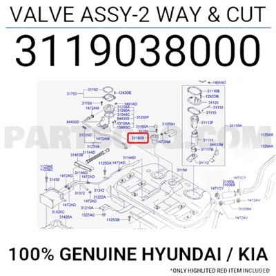 Accent 00- Santafe 98- Dizel Yakıt Kesme Valfi (Depoda ki) Orjinal - 3119038000