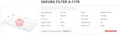 Yaris 99-06 1,3 - 1,5 Hava Filtresi - A-1178