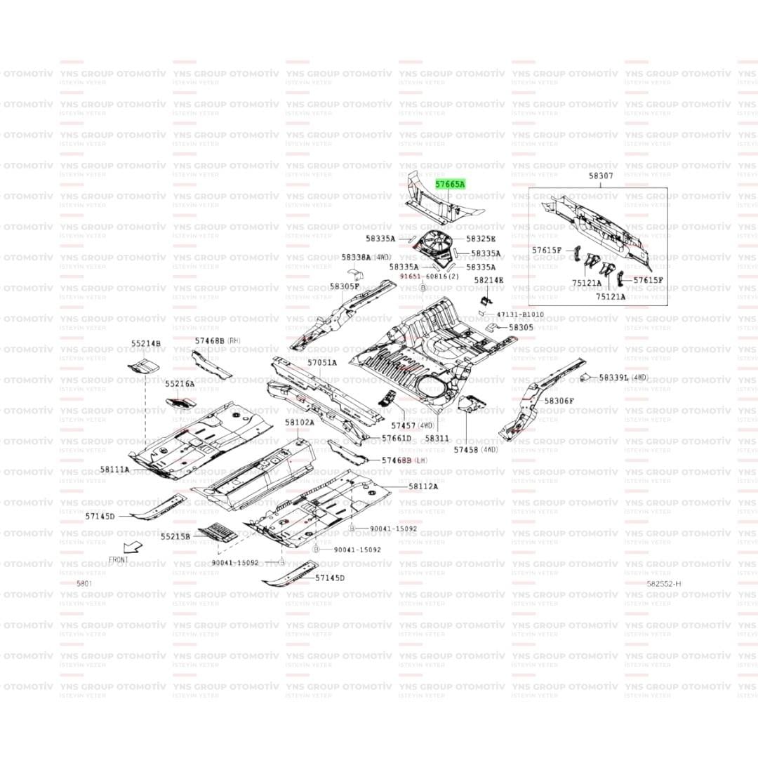 Daihatsu Sirion 04-10 Arka Panel İç Sacı Orjinal - 0357665b1010