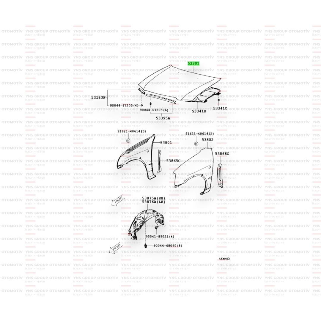 Daihatsu Terios 1 98-05 Ön Motor Kaputu Orjinal - 035330187405