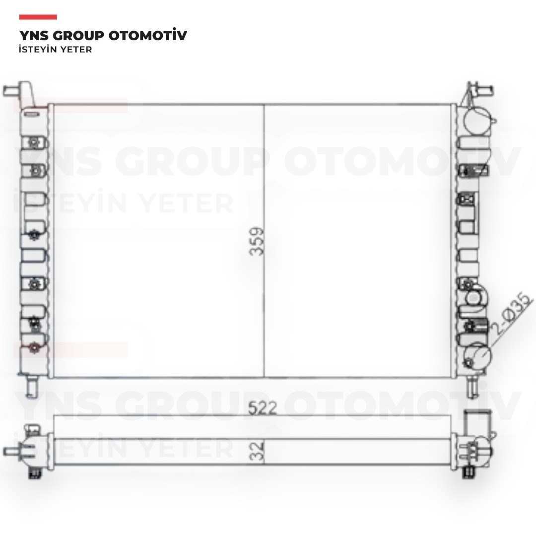 Fiat Palio Siena 98- 1.2 - 1.4 16v Motor Su Radyatörü (2s) Kale - 0126222al / 46449104
