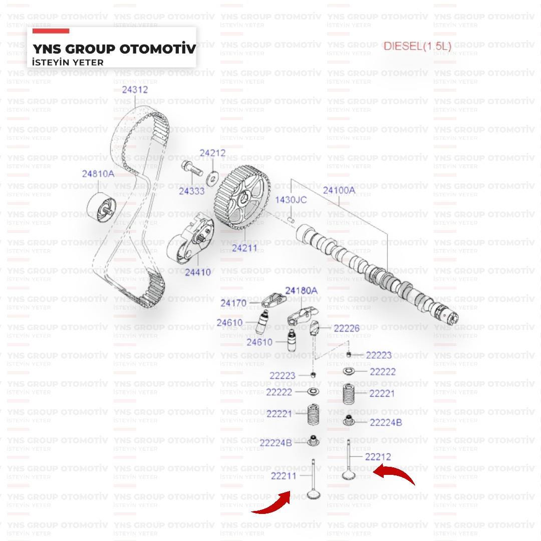 Hyundai Accent Getz 02-05 1.5 Crdi (3 Sil - 12v) Subap Takımı Güneş - 20062007