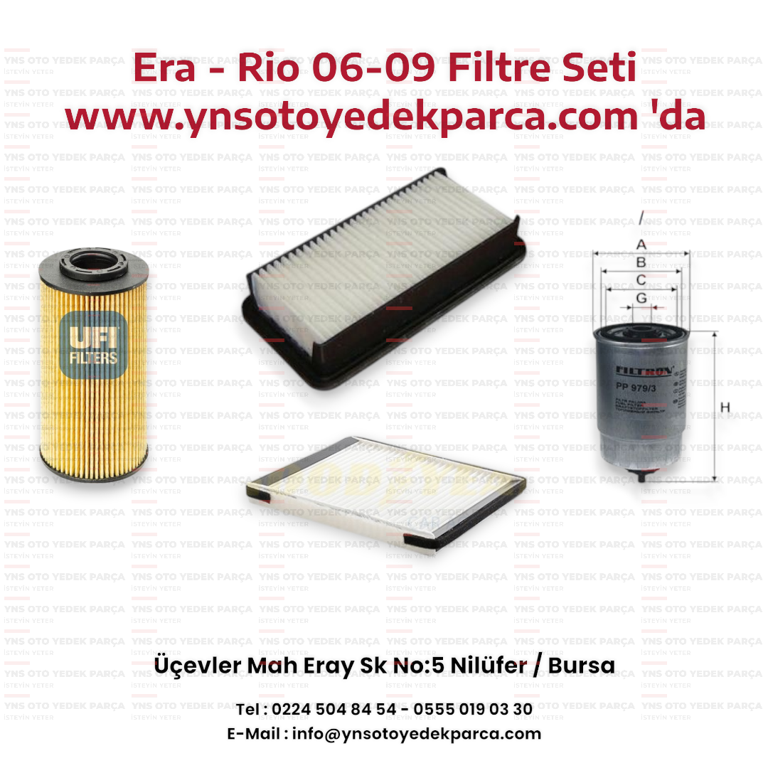 Hyundai Era 06-09 Kia Rio 06-09 Filtre Seti (Yağ - Hava - Mazot - Polen Filtresi)