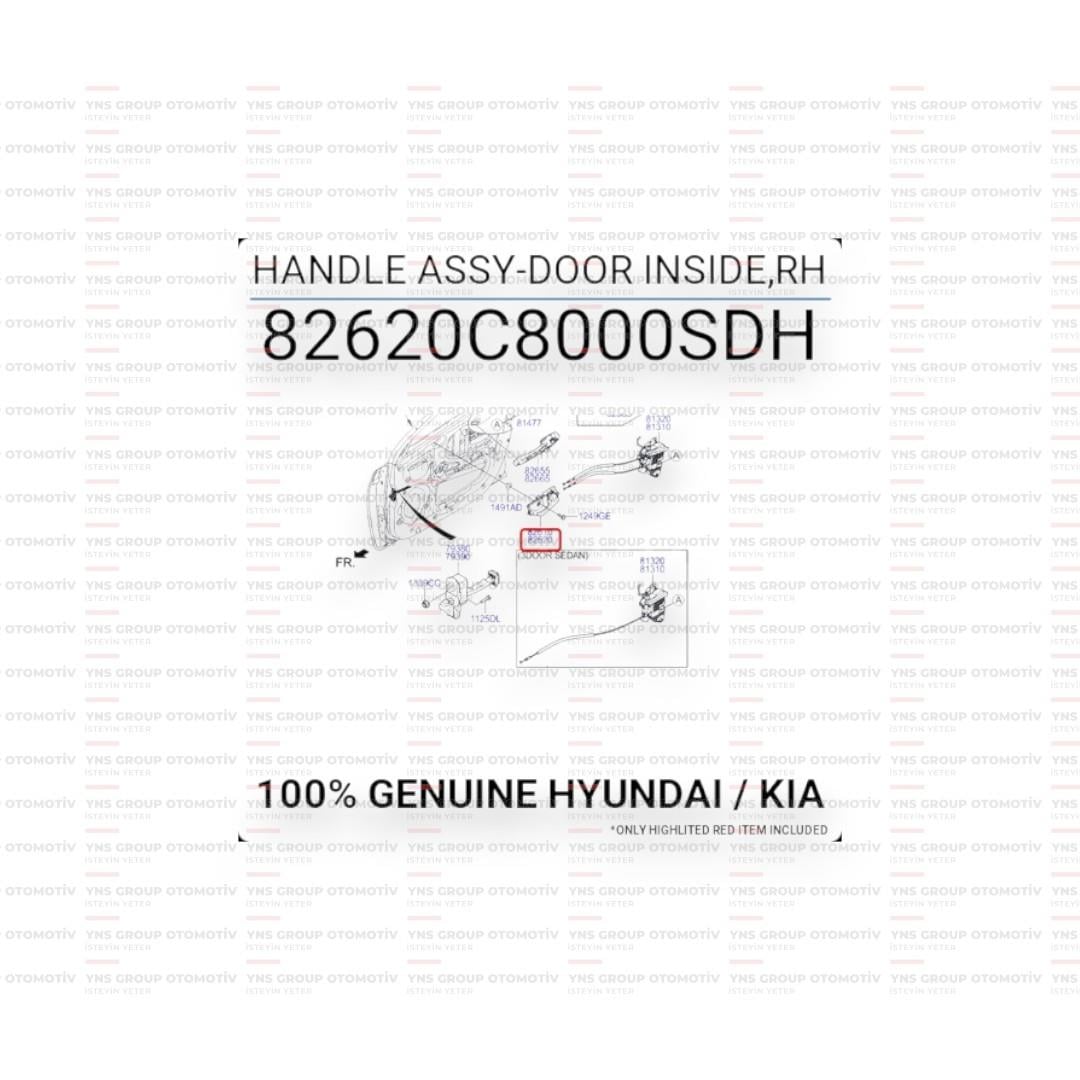 I20 15-21 Kapı Kolu İçten Açma Ön - Arka Sağ Hmc- 82620c8000sdh