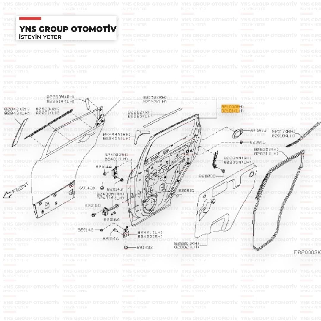 Nissan Qashqai J12 21- Arka Kapı Sağ Orjinal - H21006uama