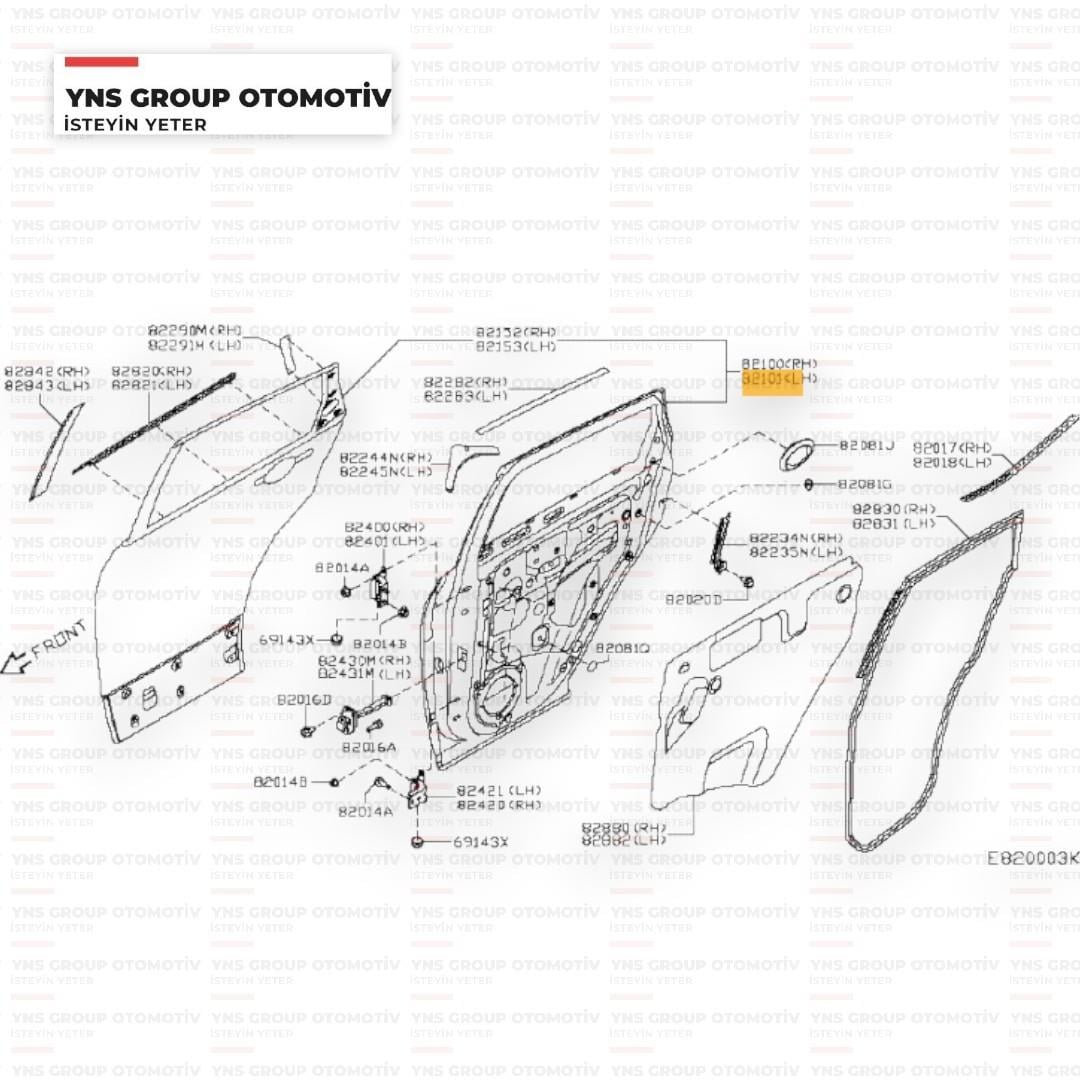 Nissan Qashqai J12 21- Arka Kapı Sol Orjinal - H21016uama