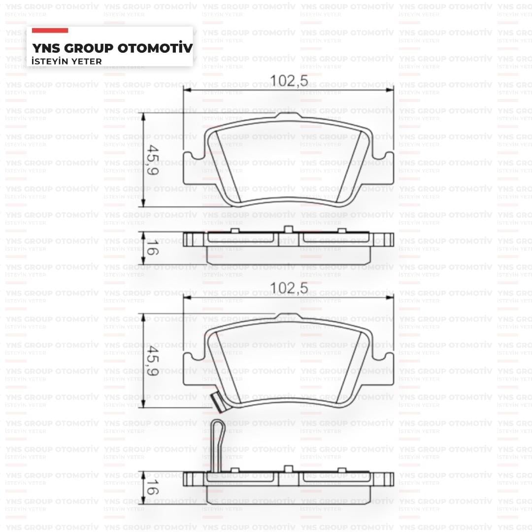 Toyota Auris Corolla 07- 1.4 D4d Dizel Arka Fren Balatası Blueprint - Adt342173