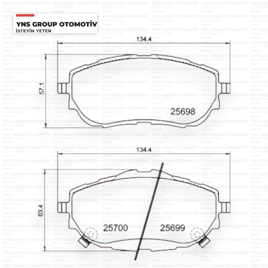 Toyota Auris Corolla 12-18 Ön Fren Balatası Takım Kale - B2569818715 /25698a0000kd13