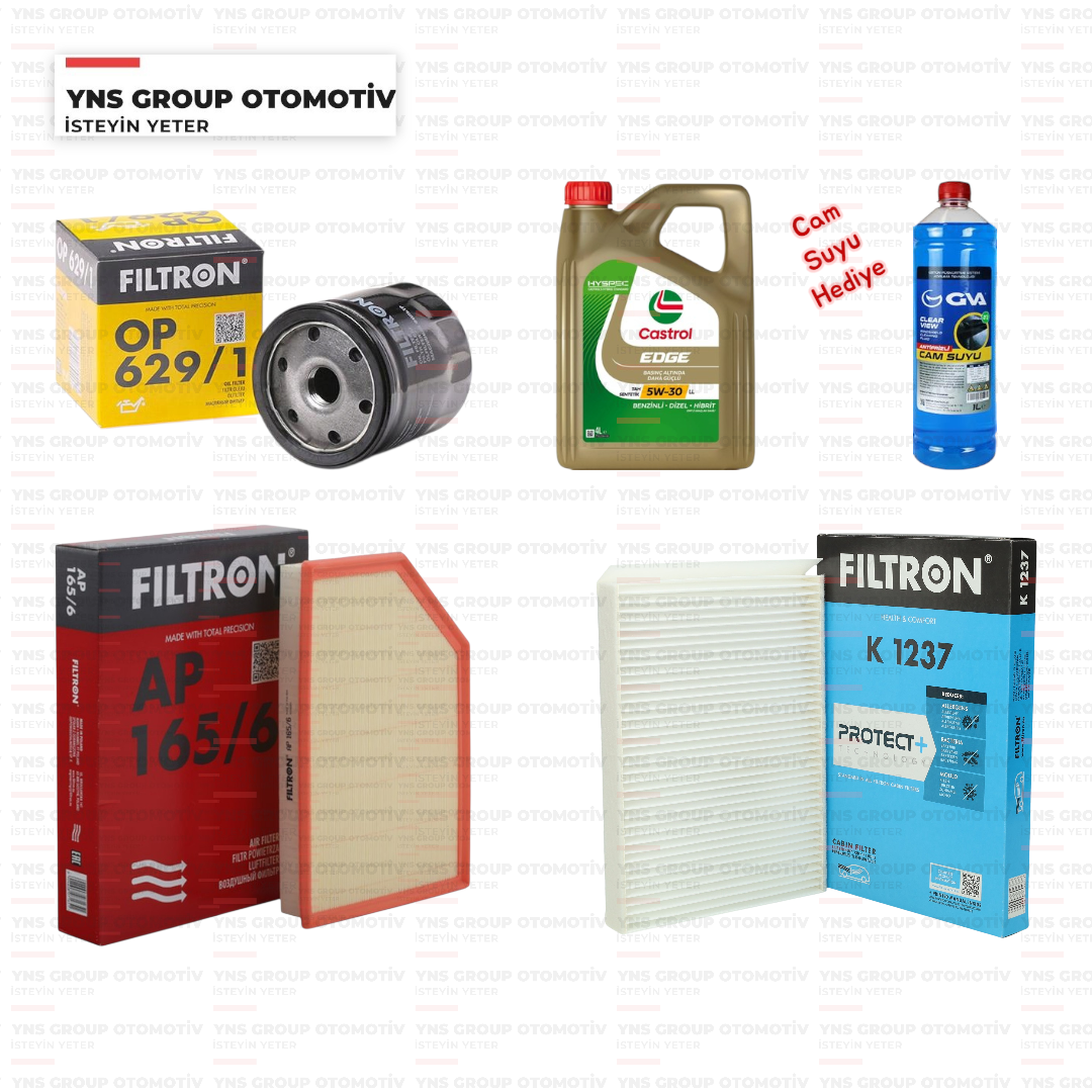 Volvo S60 S80 II V60 V70  Xc60 Xc70 10-19  1.6 - 2.0 - 2.4 Benzinli Filtre Bakım Seti (Kiti) Filtron / Castrol - Volbak1