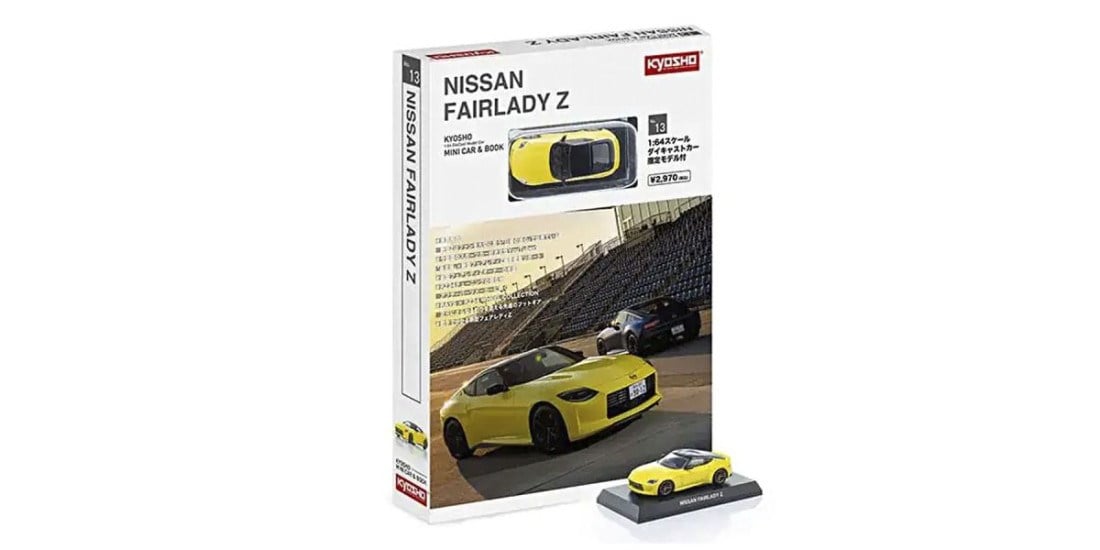 1/64 Kyosho Nissan Fairlady Z Yellow - Mini Car & Book