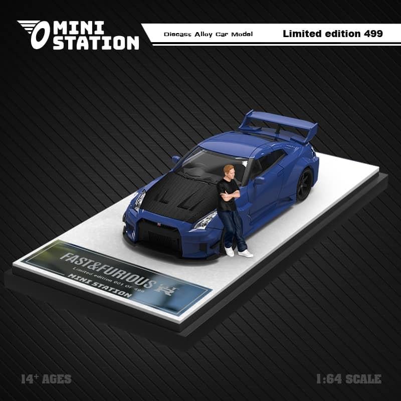 1/64 Mini Station Nissan R35 Fast Furious Dark Blue Figure