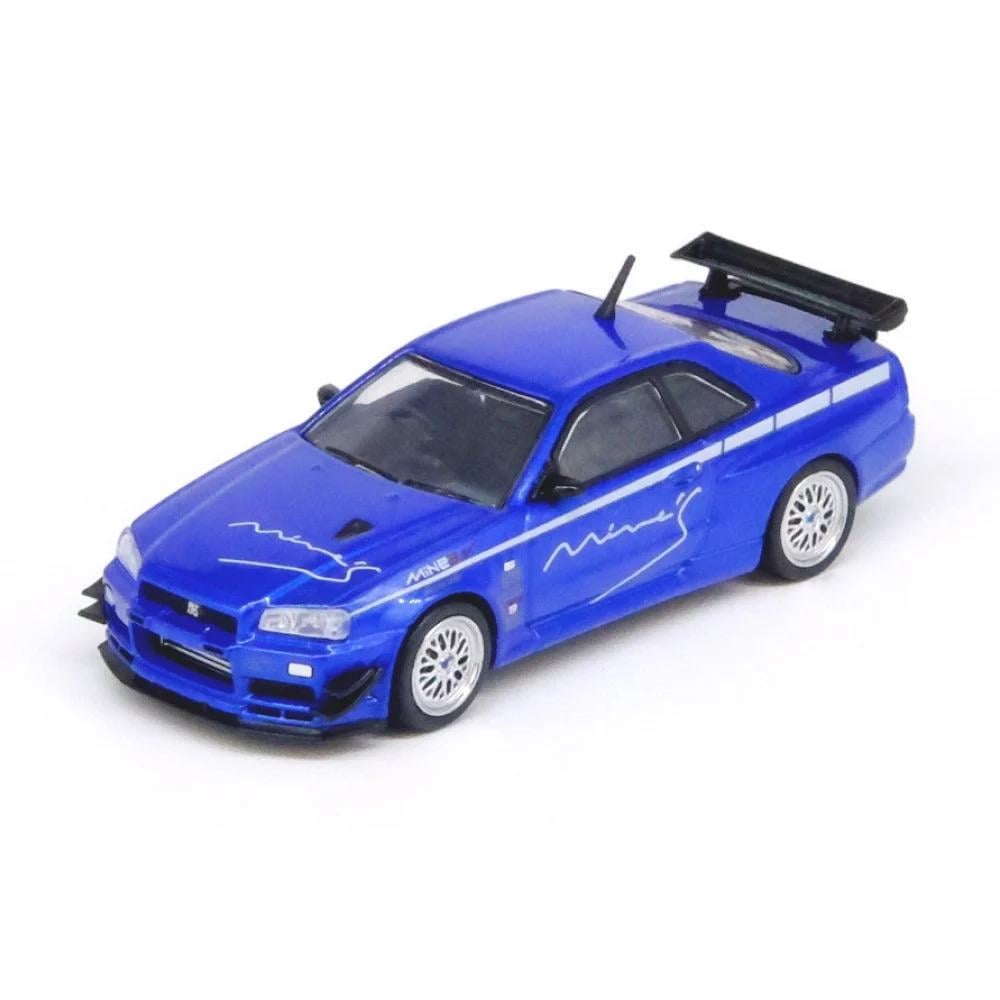1/64 Nissan Skyline GTR R34 V-Spec Tuned by MINE'S Blue (Inno64)
