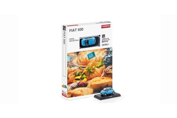 Kyosho 1/64 fıat 500 Blue - Mini Car & Book