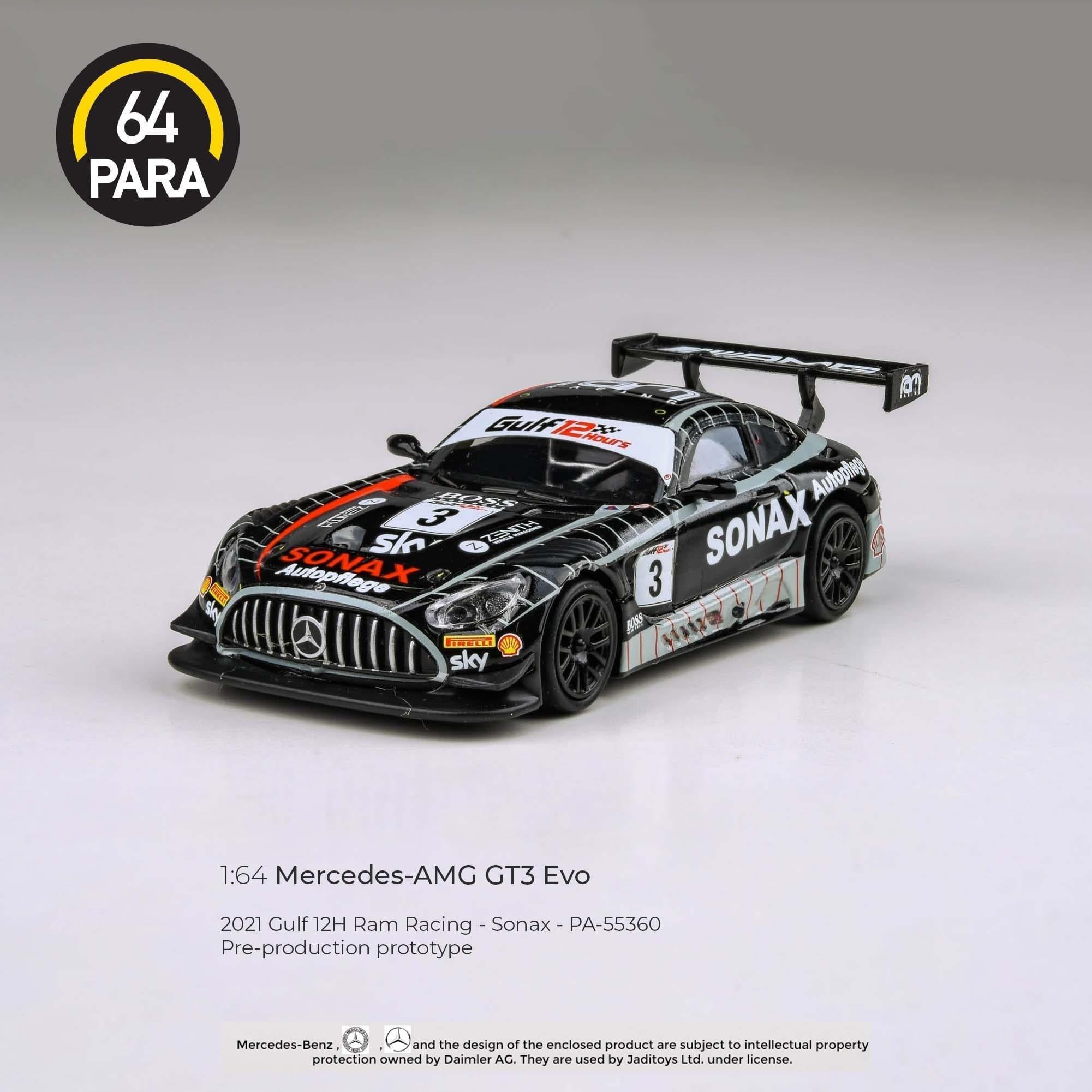 Para64 Mercedes AMG GT3 Evo 2021 Gulf 12hr Ram Racing Sonax Livery
