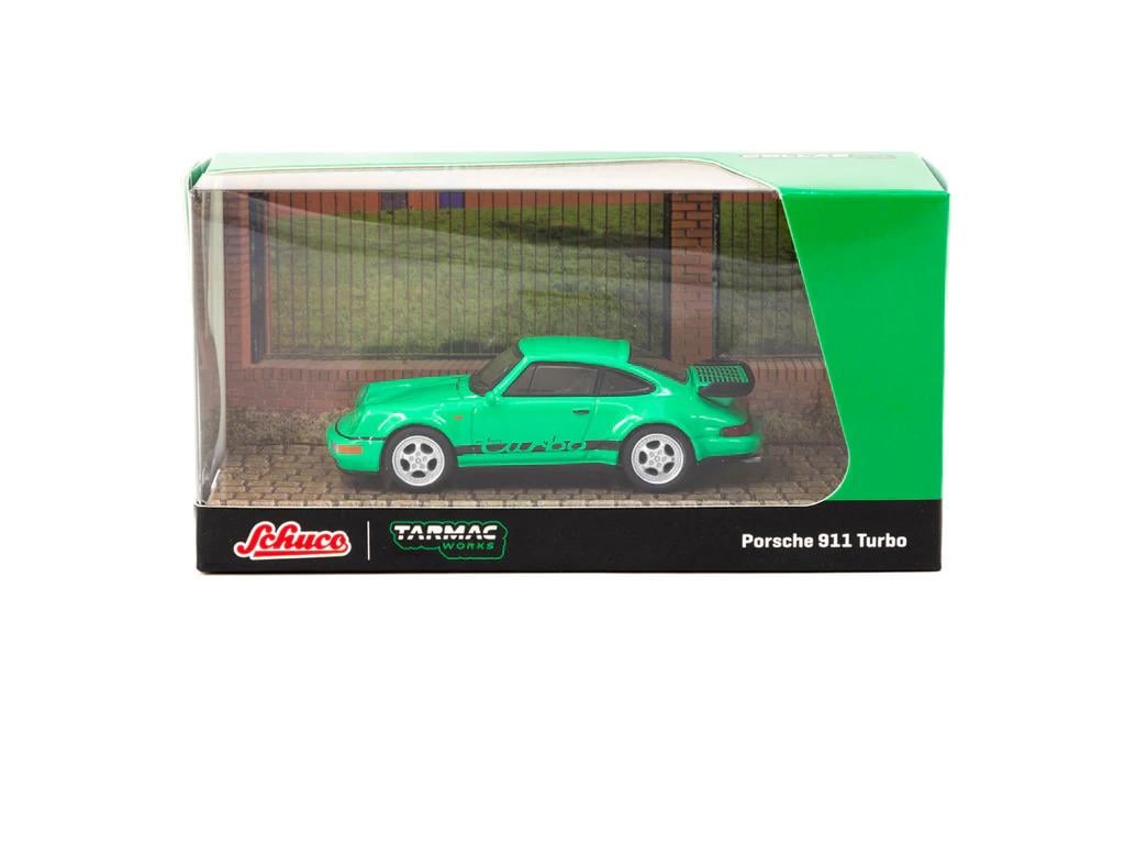 Schuco X Tarmac Works 1/64 Porsche 911 Turbo Green 