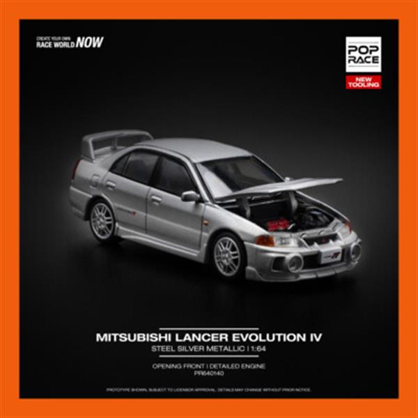 POP RACING Mitsubishi Lancer Evolution IV Blanche - Expo 2024 - Diecast 1/64 PR64-167