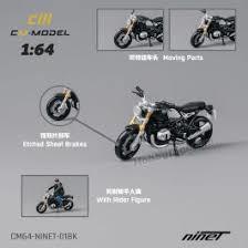 1/64 BMW R nineT Black with Rider Boy - CM MODEL