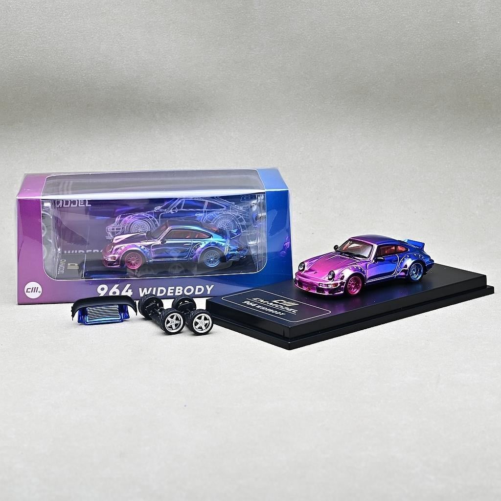 1/64 CM Model Porsche 964 Widebody Chrome Pink