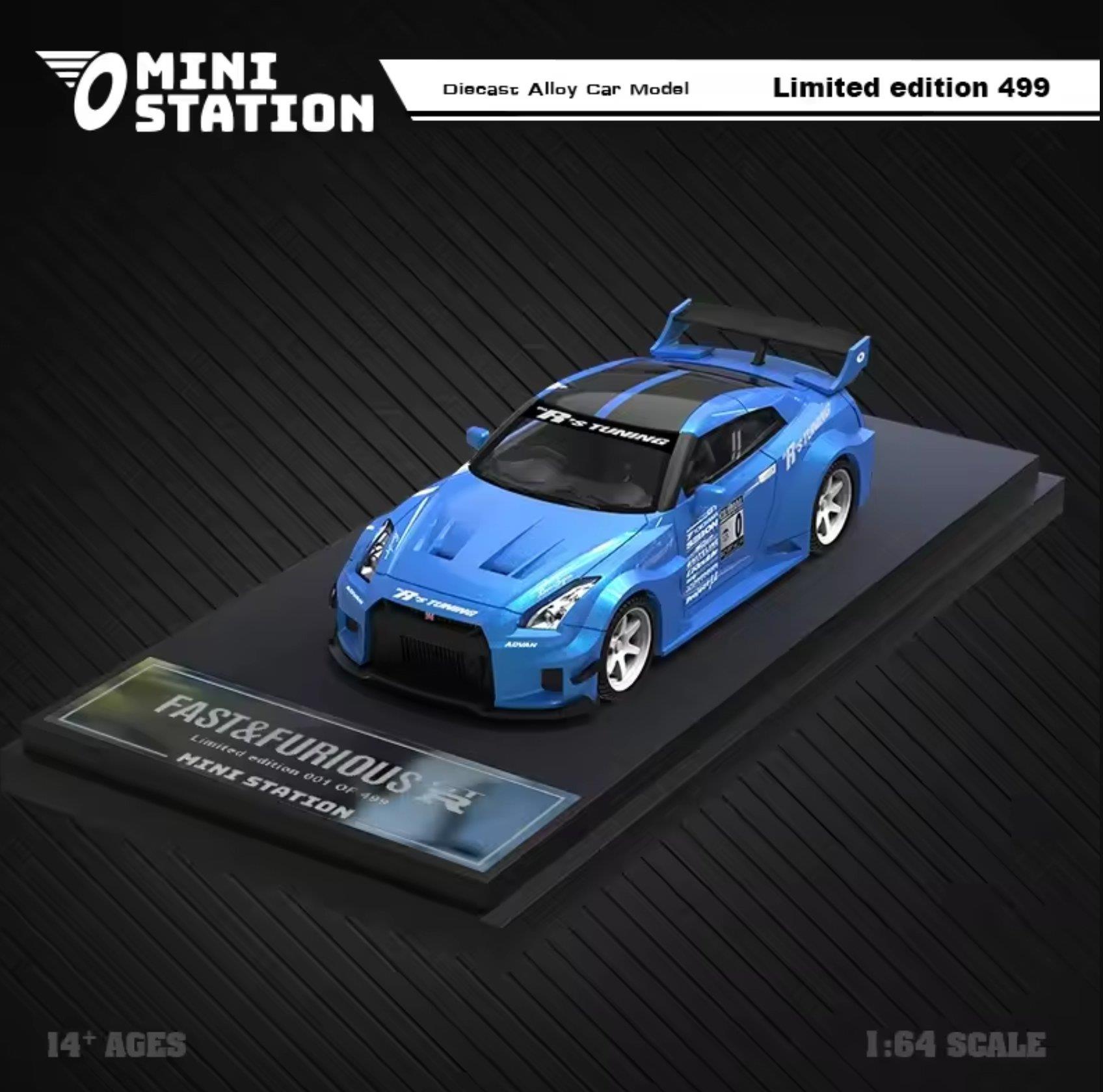 1/64 Mini Station Nissan R35 Fast and Furious Blue