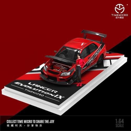 1/64 Mitsubishi Lancer EVO 9th Gen. TOYO TIRES RED with Figure  - TIME MICRO