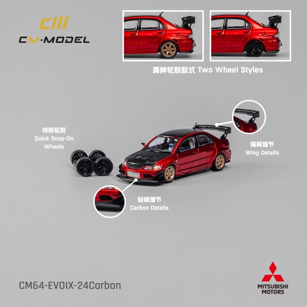 1/64 Mitsubishi Lancer EVO IX Red Carbon (CM MODELS)