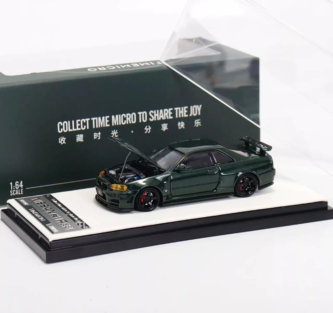 1/64 Nissan GTR R34 Dark Green - Time Micro