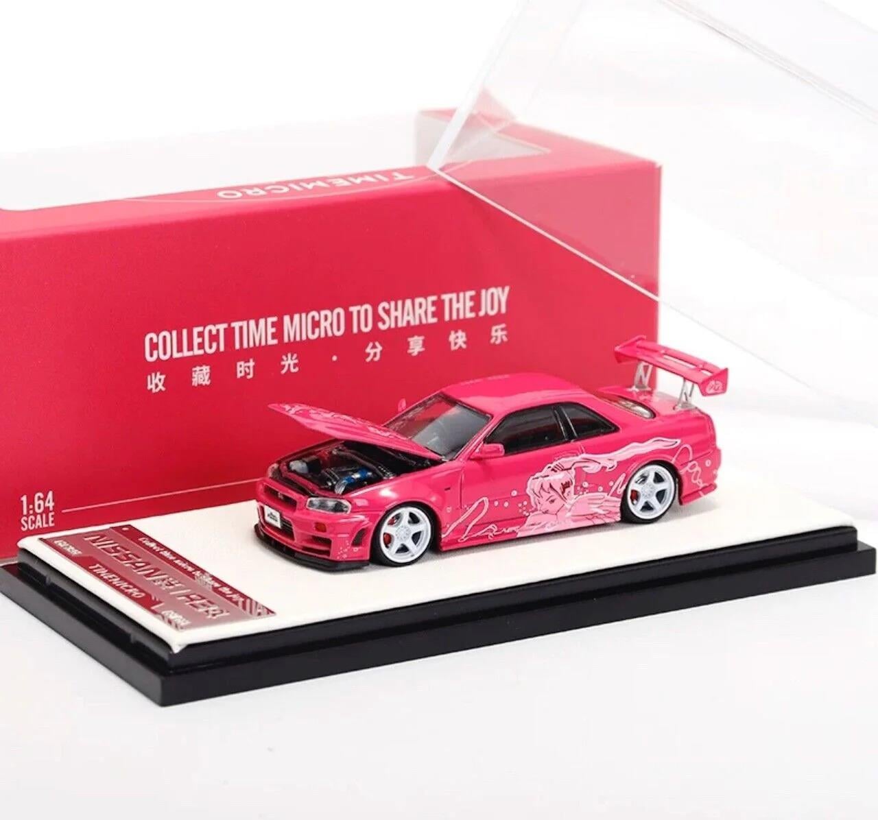 1/64 Nissan GTR R34 Pink Cartoon - Time Micro