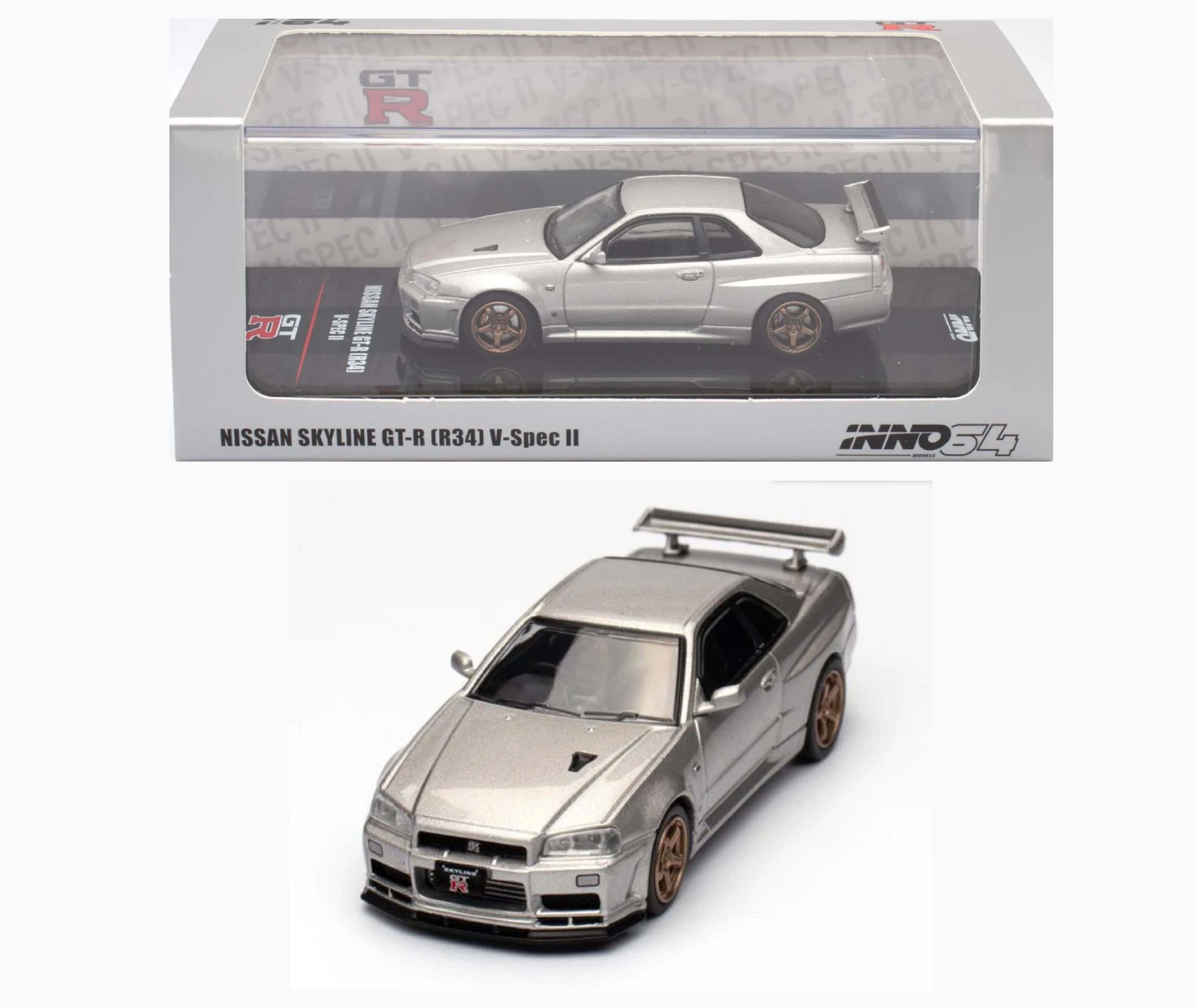 Inno64 Nissan Skyline GT-R R34 V-Spec II Silver