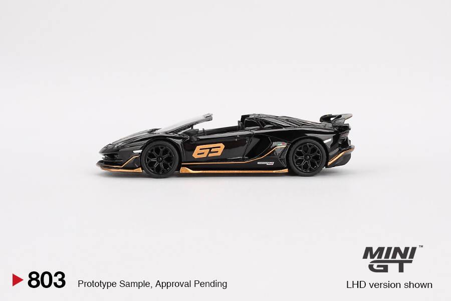 Mini GT 1/64 Lamborghini Aventador SVJ 63 Roadster Nero Aldebaran