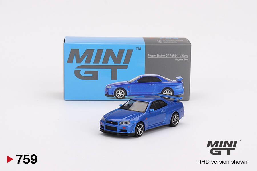 Mini GT 1/64 Nissan Skyline GT-R (R34) V-Spec Bayside Blue