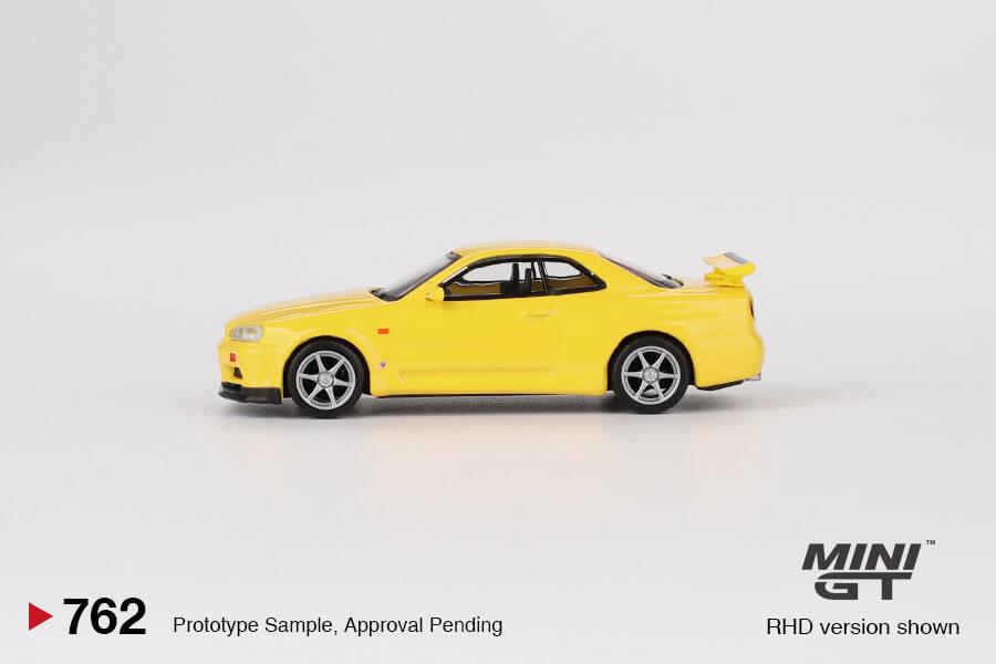 Mini Gt Skyline Gt R R34 Mini GT 1/64 Nissan Skyline GT-R (R34) V-Spec Lightning Yellow