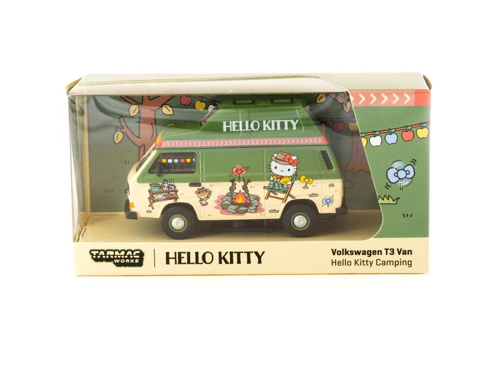 Schuco x Tarmac Works 1/64 Volkswagen T3 Van Hello Kitty Camping